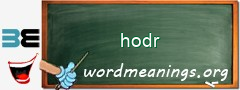 WordMeaning blackboard for hodr